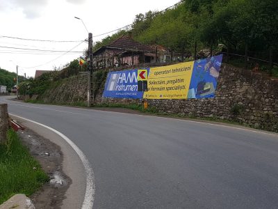 Mesh amplasat pe gard de beton