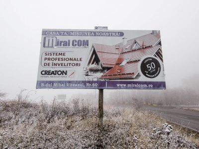 Panou Billboard/Unisign în timpul zilei,iarna